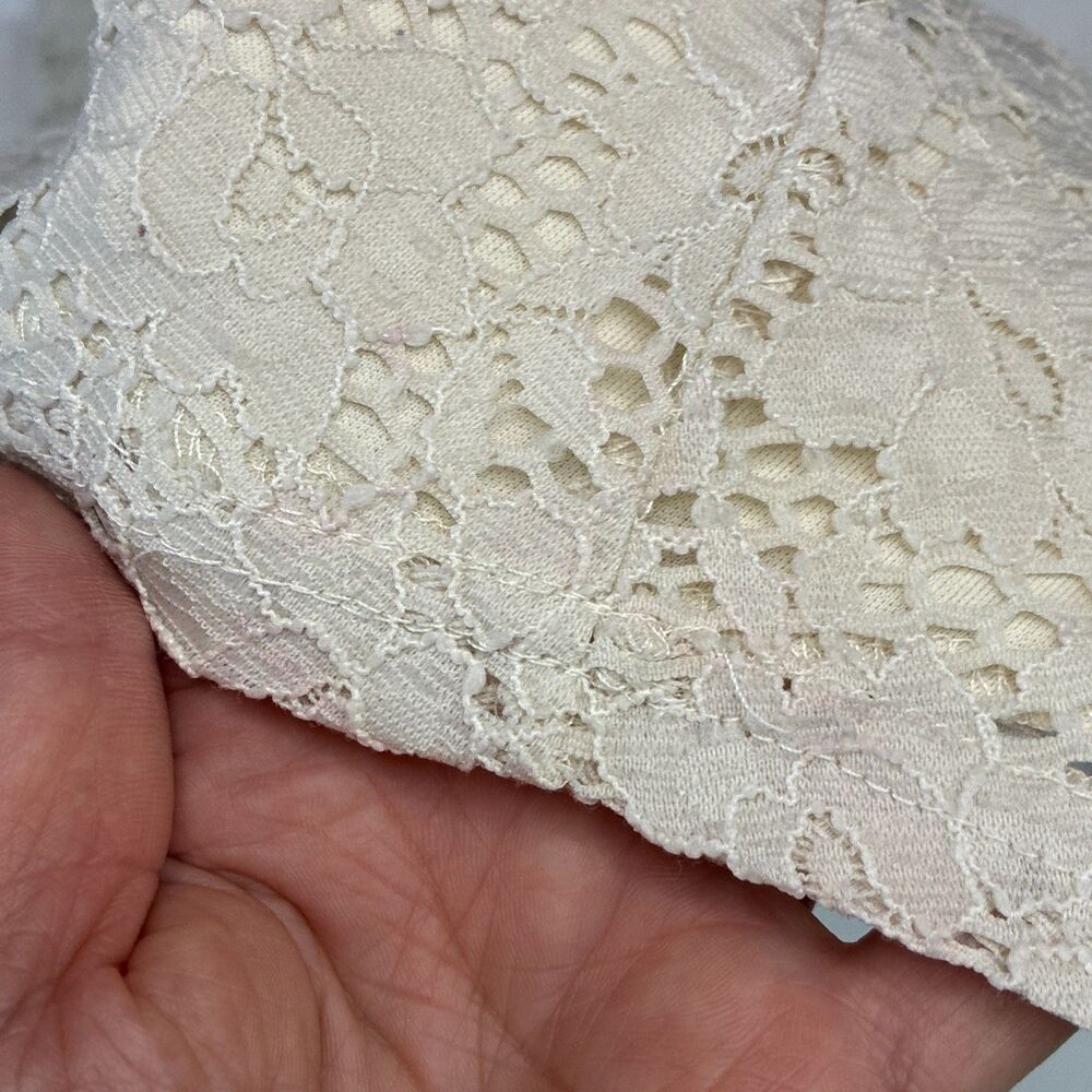 Y2K Bongo Ivory Lace Mini Skirt Large Fairy Cottage Coquette Romantic Whimsigoth - Picture 8 of 10